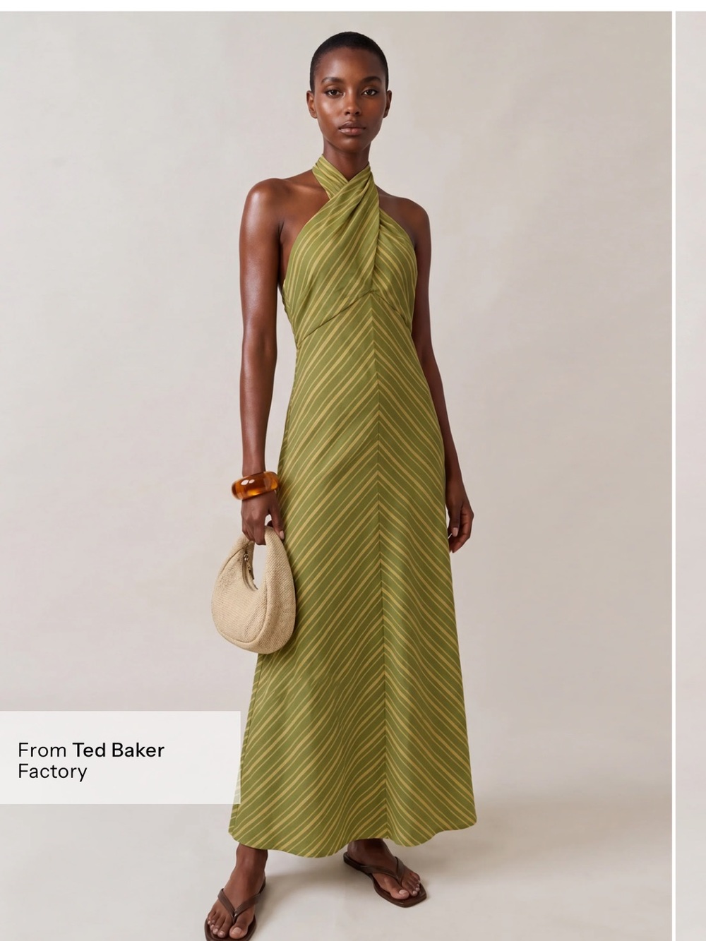 Few Moda Noelle Cotton Halter Dress in Citrus Stripe